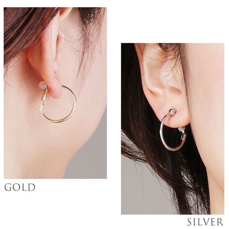 ワンタッチ フープ イヤリング 20mm