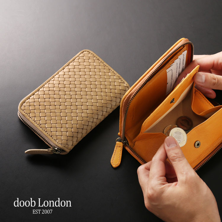 本革 ラウンドファスナー折財布 doob london