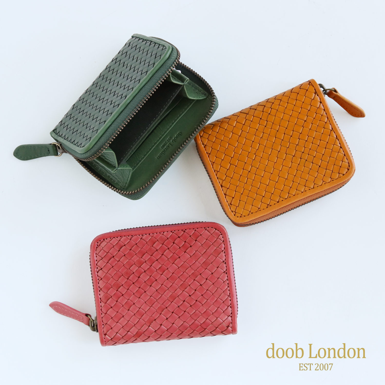 本革 ラウンドファスナー ミニ財布 doob london