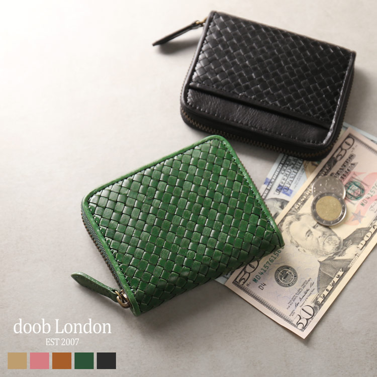 本革 ラウンドファスナー ミニ財布 doob london