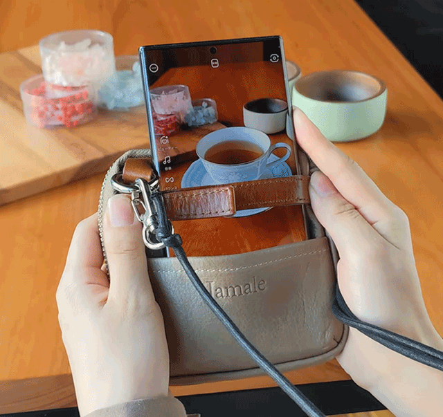 Jamale ステアーズ 日本製 牛革 スマホ ネックポーチ ショルダーポーチ スマホポーチ