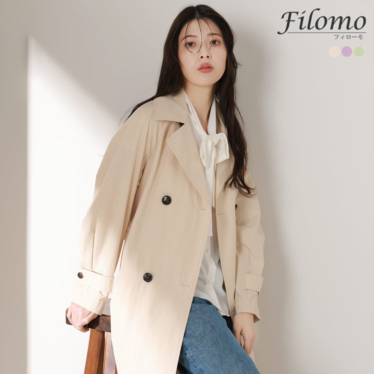 Filomo きれい色トレンチ オーバーサイズ