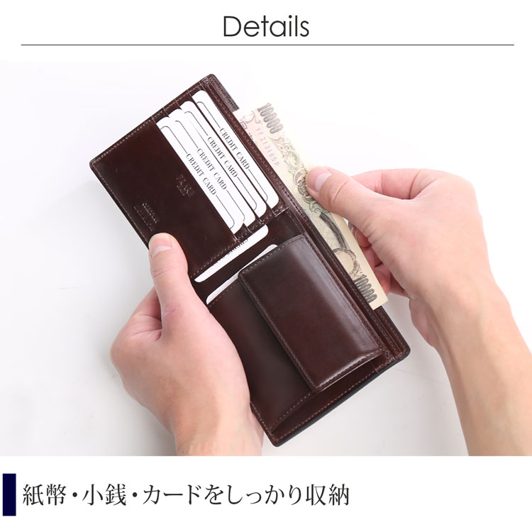 PRAIRIE[プレリー] ナチュラル コードバン 馬革 二つ折 財布 レディース