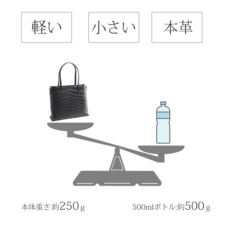 本革 クロコダイル ミニトートバッグ 軽量 軽い 小さい ミニ