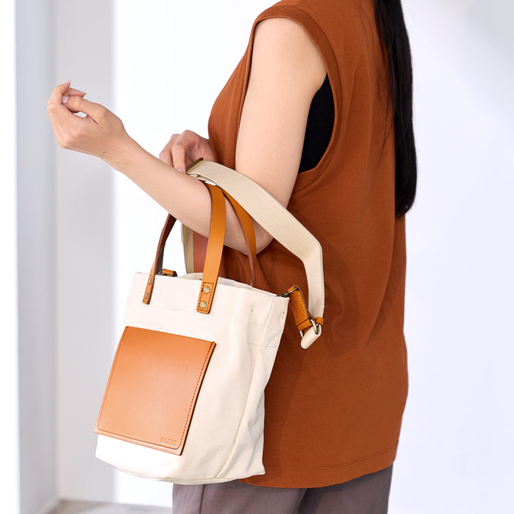 HALEINE ヌメ革 キャンバス 帆布 トート バッグ ブラント 本革