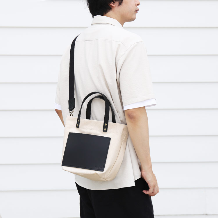 HALEINE ヌメ革 キャンバス 帆布 トート バッグ ブラント 本革