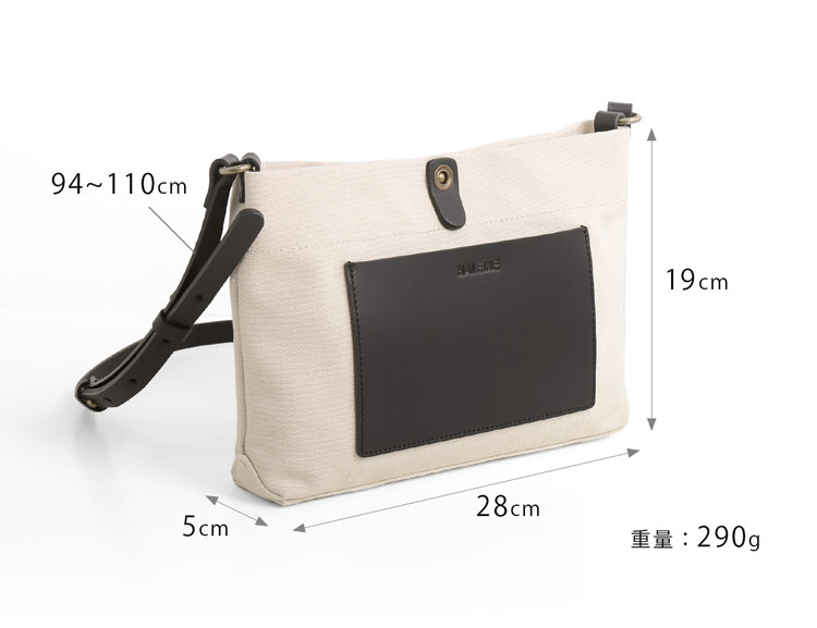 HALEINE ヌメ革 キャンバス 帆布 サコッシュ バッグ ブラント 本革