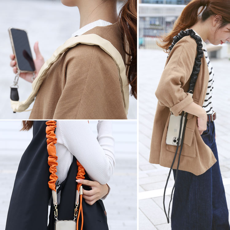 HALEINE アレンヌ 本革 スマホ ショルダーストラップ