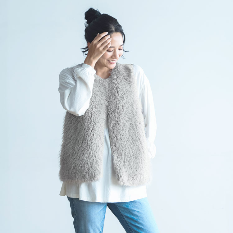filomo ブランド フィローモ フェイクファー ファー ベスト レディース 女性 秋 冬 ファーベスト