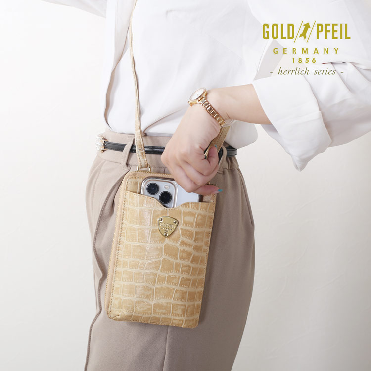 サコッシュ レディース スマホポーチ GOLD PFEIL