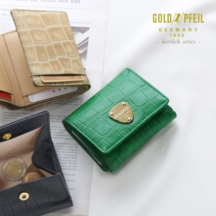 財布 レディース 三つ折り財布 GOLD PFEIL