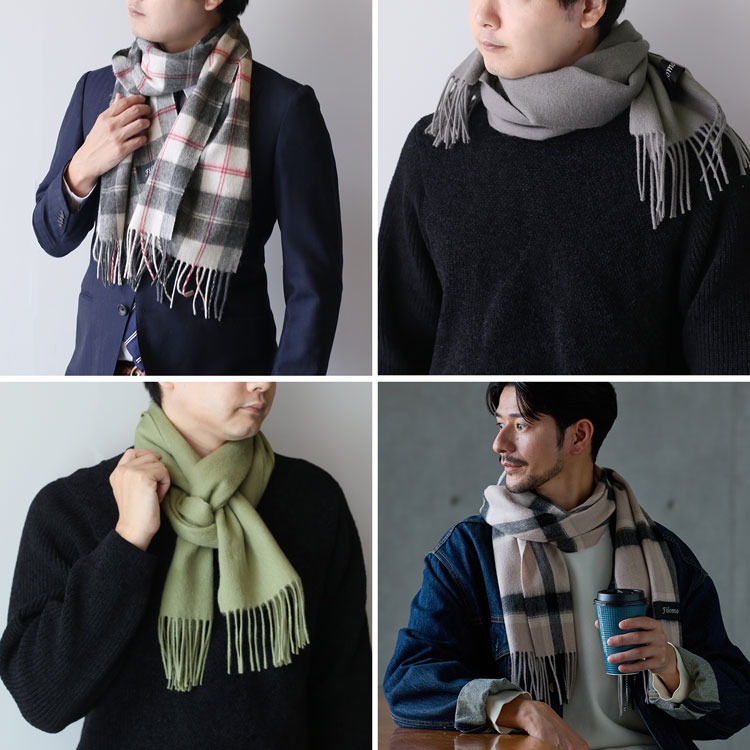 カシミヤ ブレンド マフラー メンズ filomo