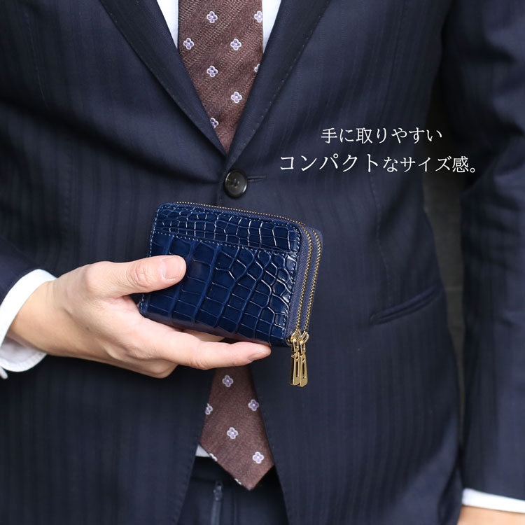 クロコダイル コンパクト 財布 メンズ 小さい