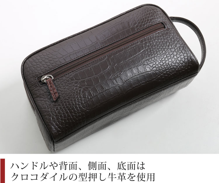 ナイル クロコダイル ホーンバック 牛革 2way バッグ ショルダーバッグ クラッチバッグ レディース