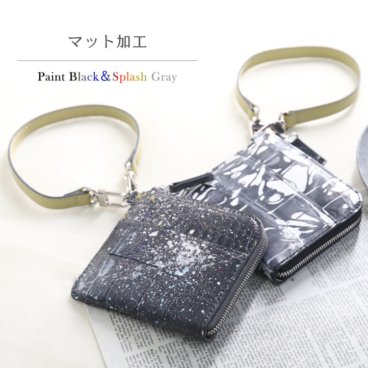 クロコダイル 財布 l字ファスナー マット