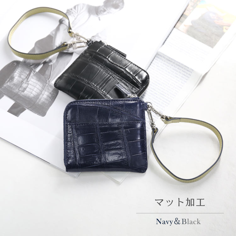 クロコダイル 財布 l字ファスナー マット
