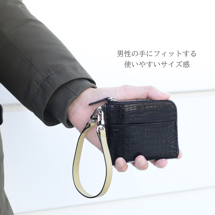 クロコダイル 財布 l字ファスナー メンズ 二つ折り財布