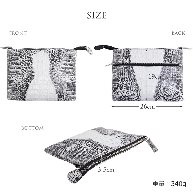 スモール クロコダイル ポロサス シャイニング 加工 センター取り 2way ハンドバッグ