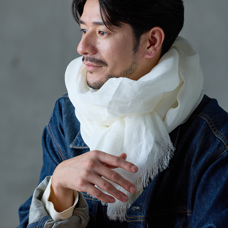 リネン 麻 大判ストール