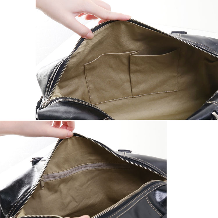 牛革 ボストン バッグ 日本製 フリンジ 2WAY ショルダー ダークブラウン ブラック