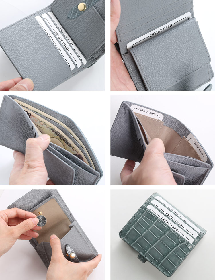 ナイルクロコダイル シャイニング コンパクト財布 ミニ財布 小さめ 財布 