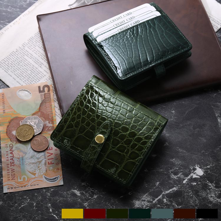ナイルクロコダイル シャイニング コンパクト財布 ミニ財布 小さめ saihu 