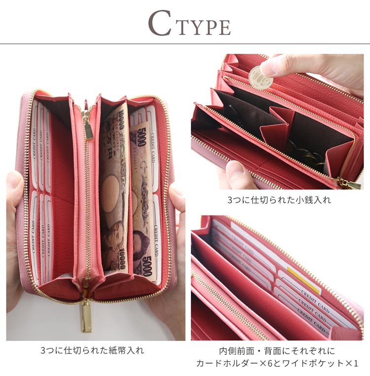 doob london クロコダイル型押し 牛革 長財布 レディース