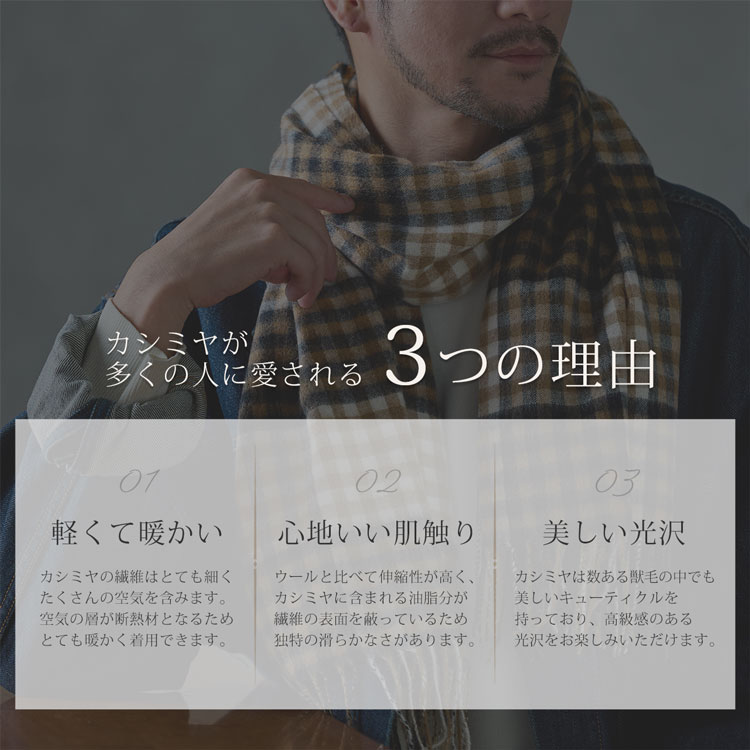カシミヤ 100% ストール メンズ マフラー ちょうどよいサイズ