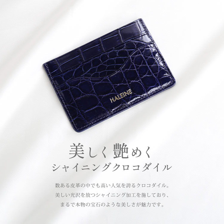 クロコダイル シャイニング カードケース 薄型 パスケース メンズ マテリアル