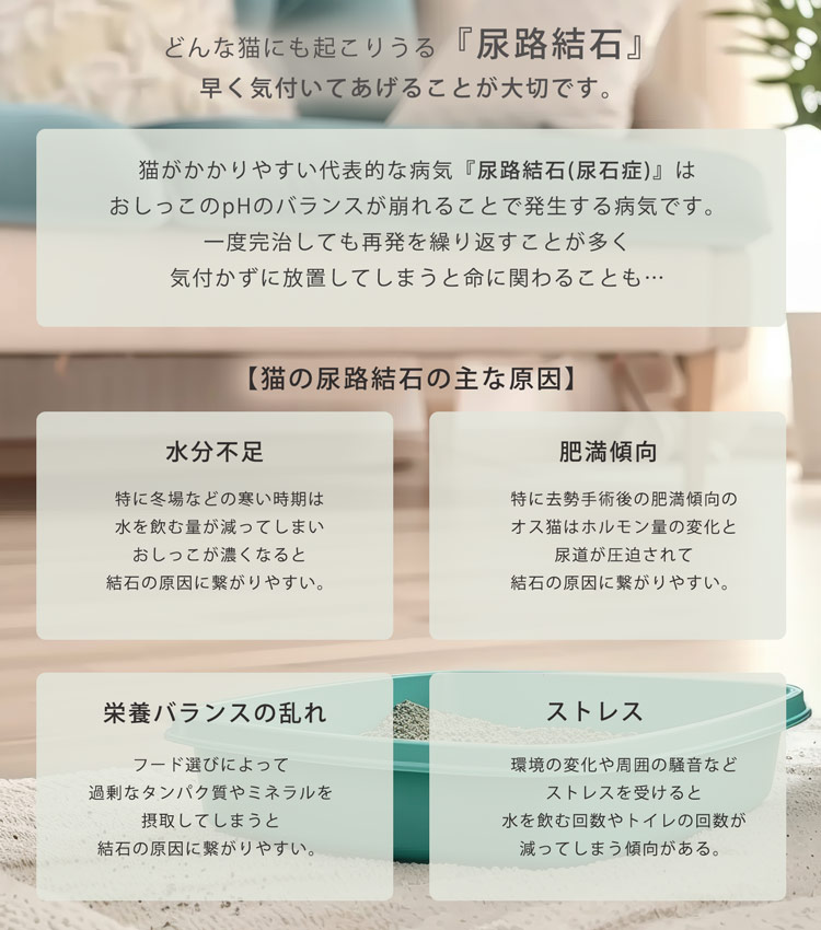 猫砂 健康チェック おから 天然素材 ph おしっこチェック 尿路結石
