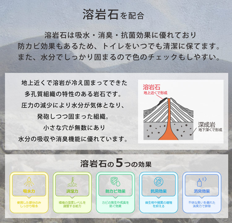 猫砂 健康チェック おから 天然素材 ph おしっこチェック 流せる 溶岩石 消臭 抗菌