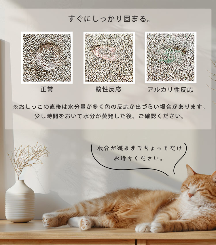 猫砂 健康チェック おから ベントナイト 天然素材 ph おしっこチェック 流せる 溶岩石 消臭 抗菌