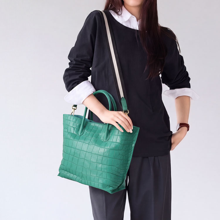 クロコダイル ハンドバッグ 2WAY ショルダー ワニ レザー
