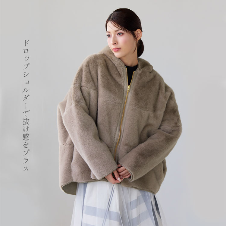 リバーシブル ファー ジャケット エコファー フェイクファー リアル 毛皮 コート ジャケット アウター ファージャケット