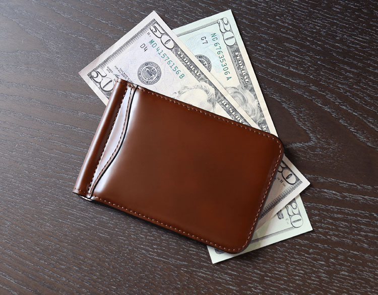 コードバン マネークリップ メンズ 財布 メンズ財布 折り財布
