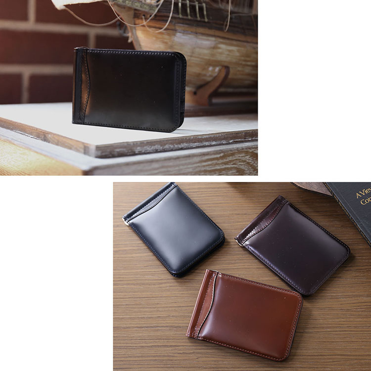 コードバン マネークリップ メンズ 財布 メンズ財布 折り財布