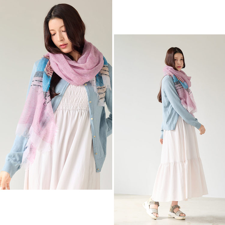 カシミヤ ストール レディース アルバスカシミヤ100％ ピンク (02000347r)