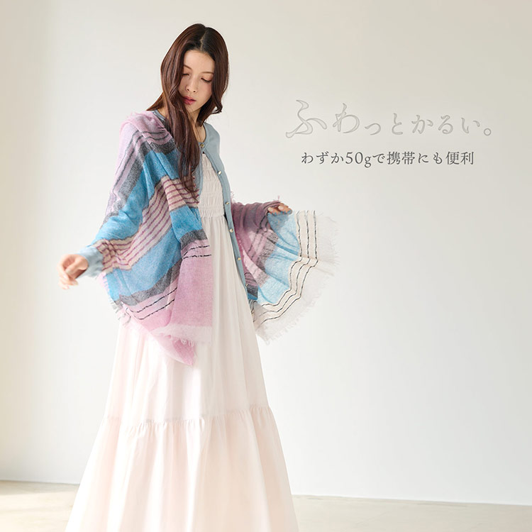 カシミヤ ストール レディース アルバスカシミヤ100％ ピンク (02000347r)