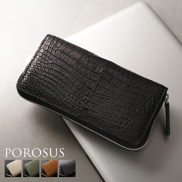 スモールクロコダイルラウンドファスナー長財布