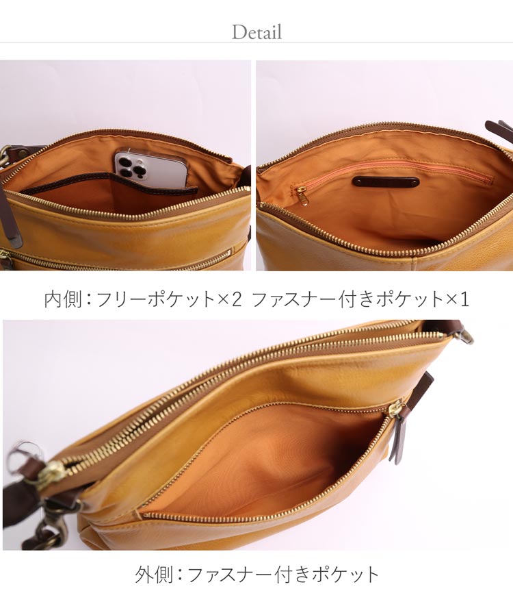 斜め掛けバッグ レディース 本革 2way 日本製