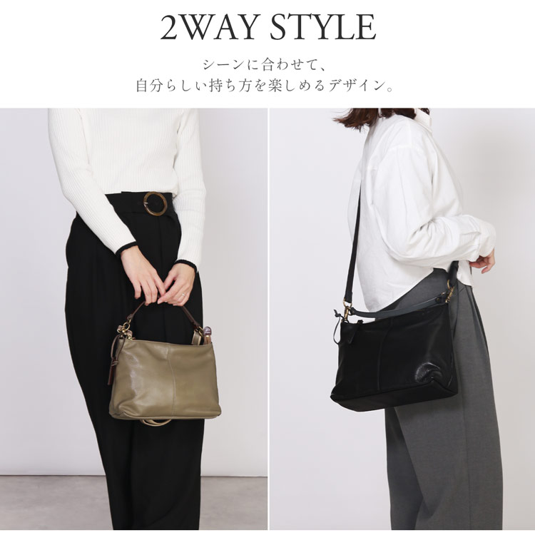 斜め掛けバッグ レディース 本革 2way 日本製