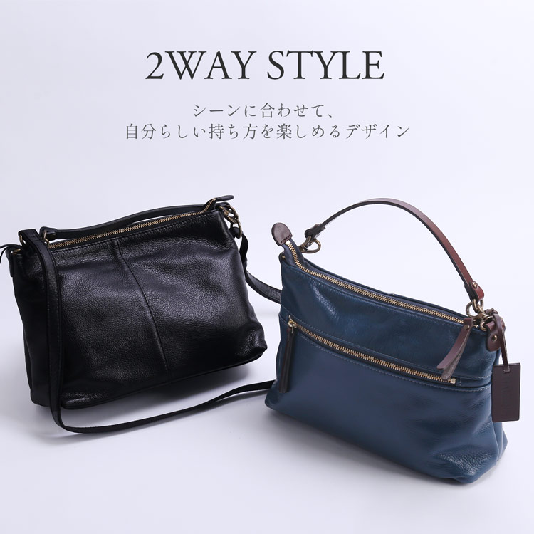 斜め掛けバッグ レディース 本革 2way 日本製