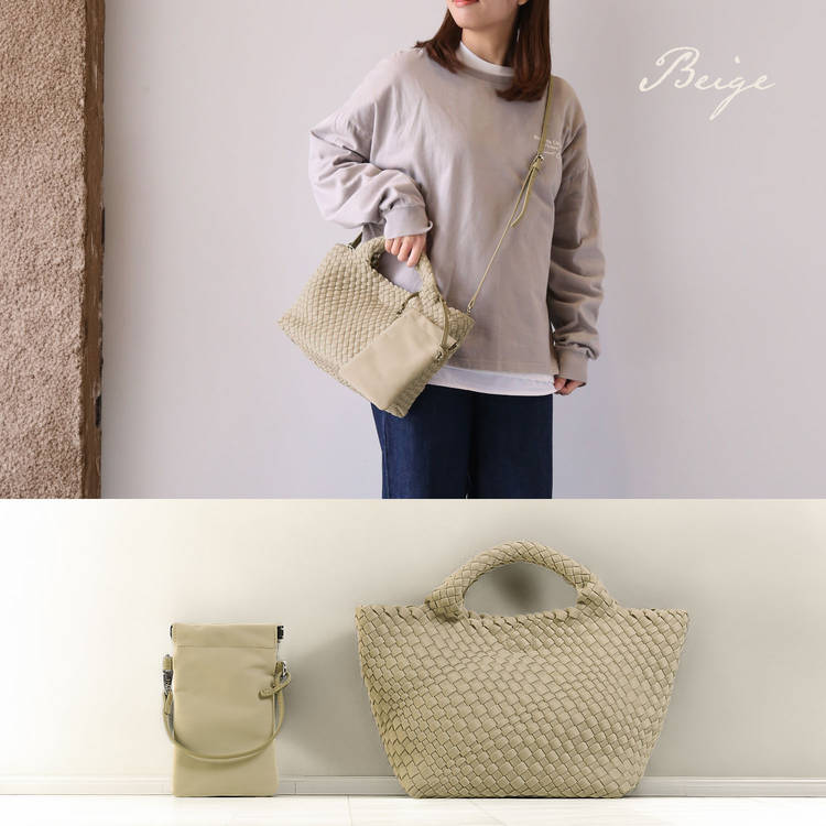 mienoメッシュトートバッグ ブラック