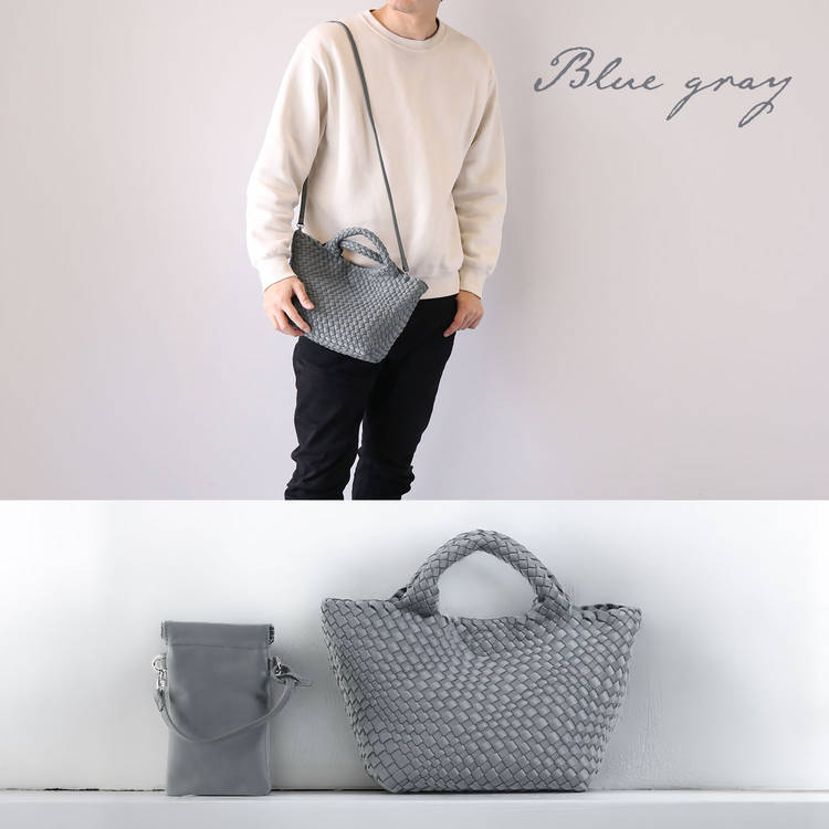 mieno軽いトートバッグ ブルーグレー