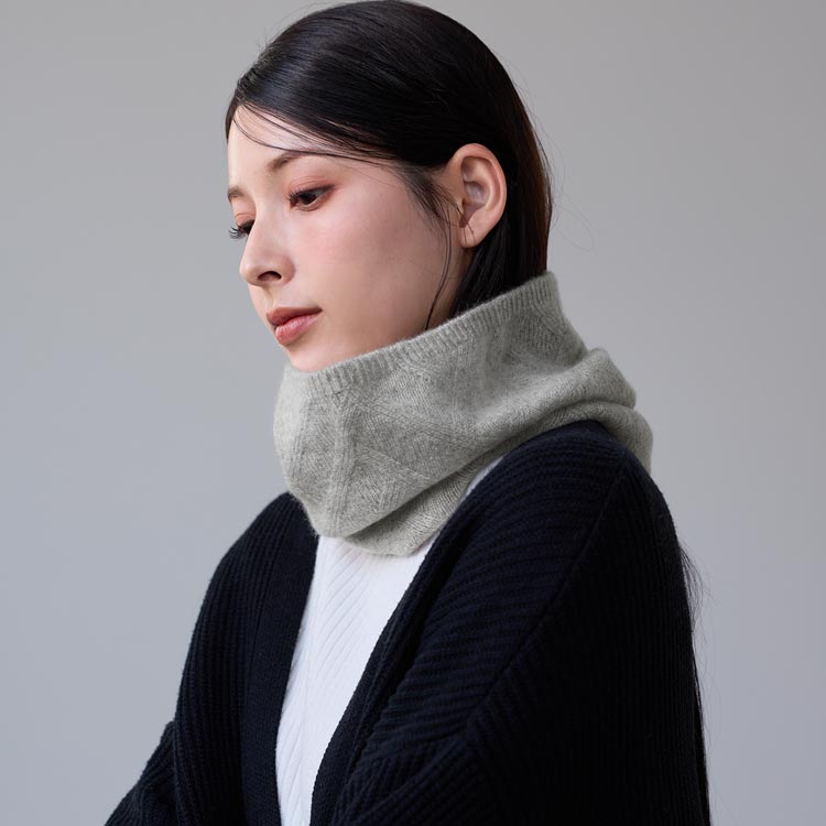 カシミヤ100% ニットスヌード カシミヤスヌード 薄手