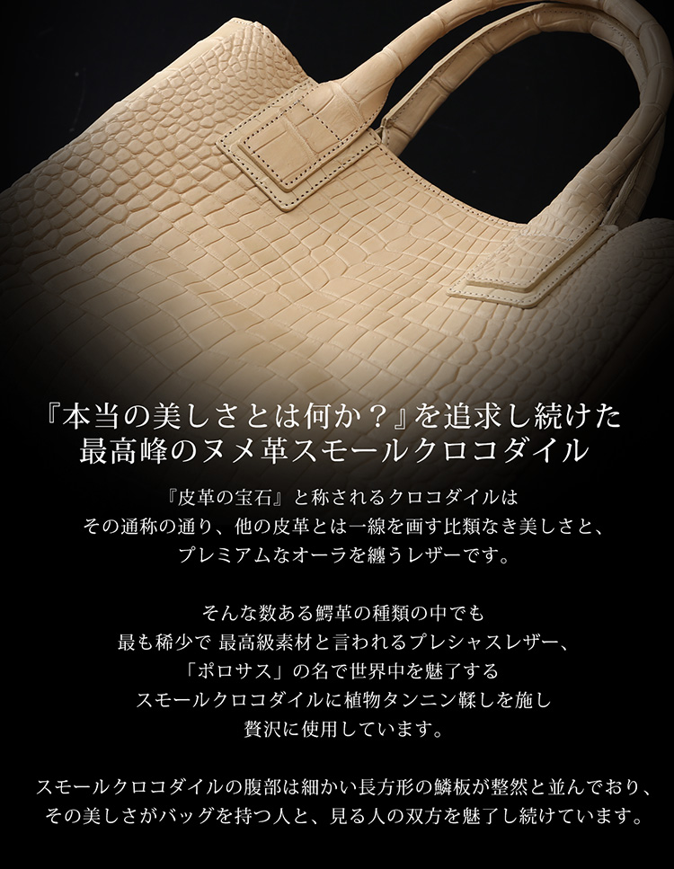 スモールクロコダイル ハンドバッグ 2way 日本製 レディース