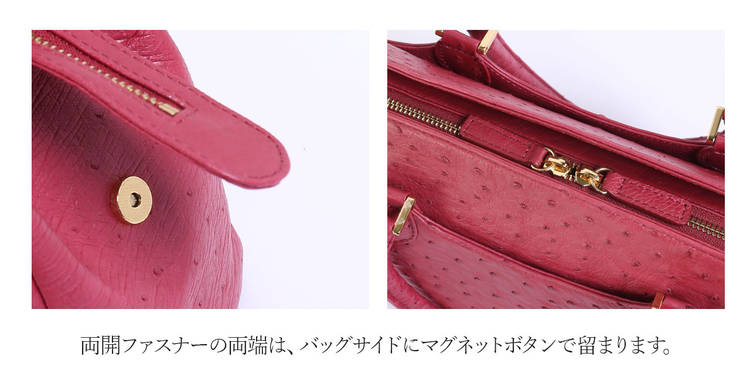 オーストリッチ フルポイント ハンドバッグ