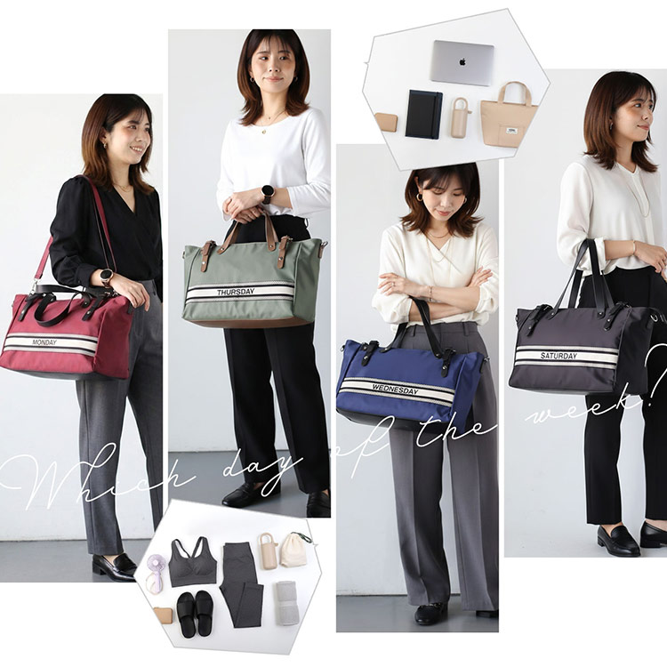 ナイロン 牛革 2WAY トートバッグ レディース 