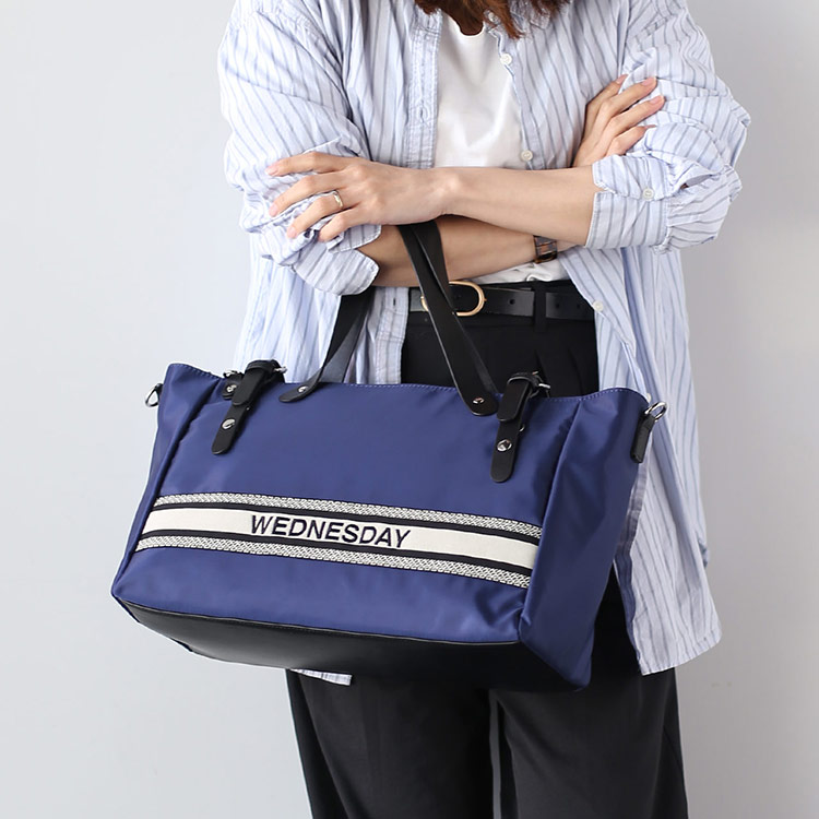 ナイロン 牛革 2WAY トートバッグ レディース 