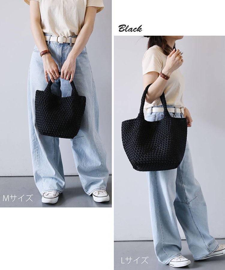 mieno ネオプレン メッシュ 2way トートバッグ ブラック